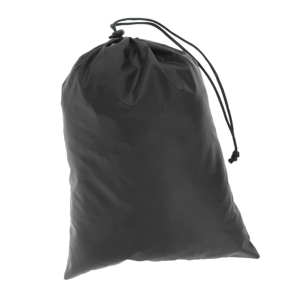 2xWaterproof Drawstring Storage Bag Stuff Bag for Clothes Shoes Black