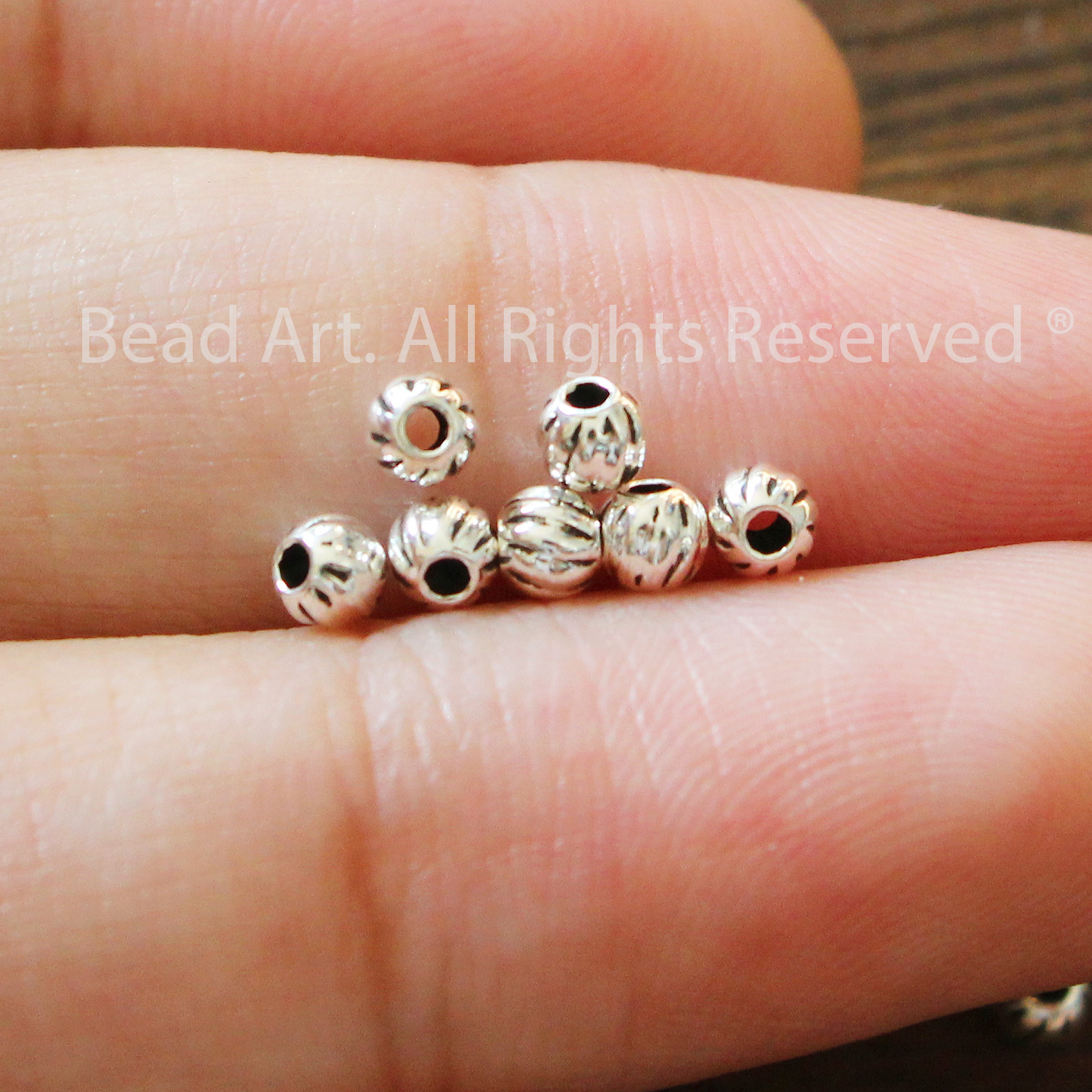 [5 Hạt/10 Hạt] 3MM Charm Bi Tròn Bạc 925 Phối Vòng Tay, Chuỗi Hạt, Trang Sức - Bead Art