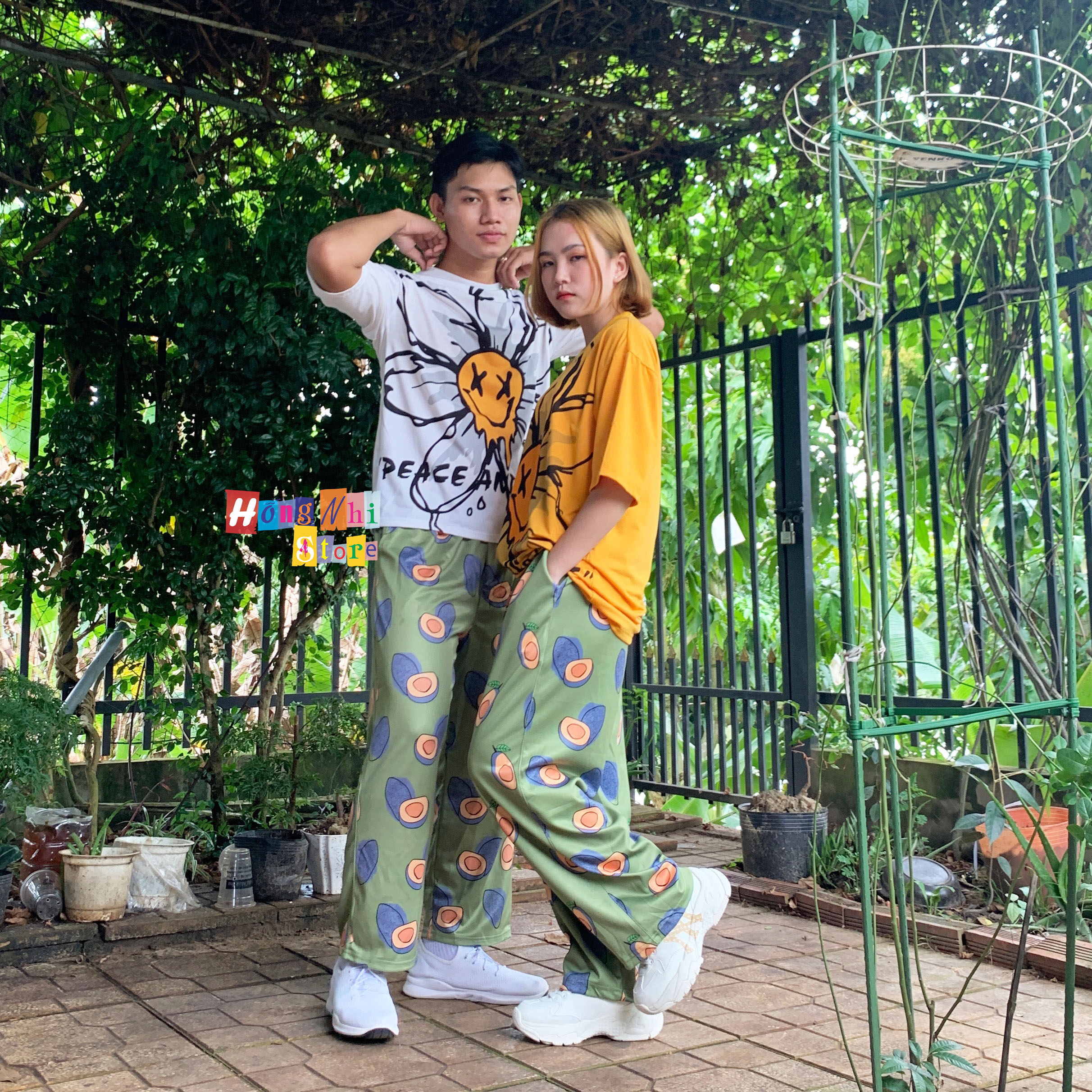 Quần Hoạt Hình Dài Ống Rộng Trái Bơ Cartoon Pant Oversize Ulzzang Unisex - MM