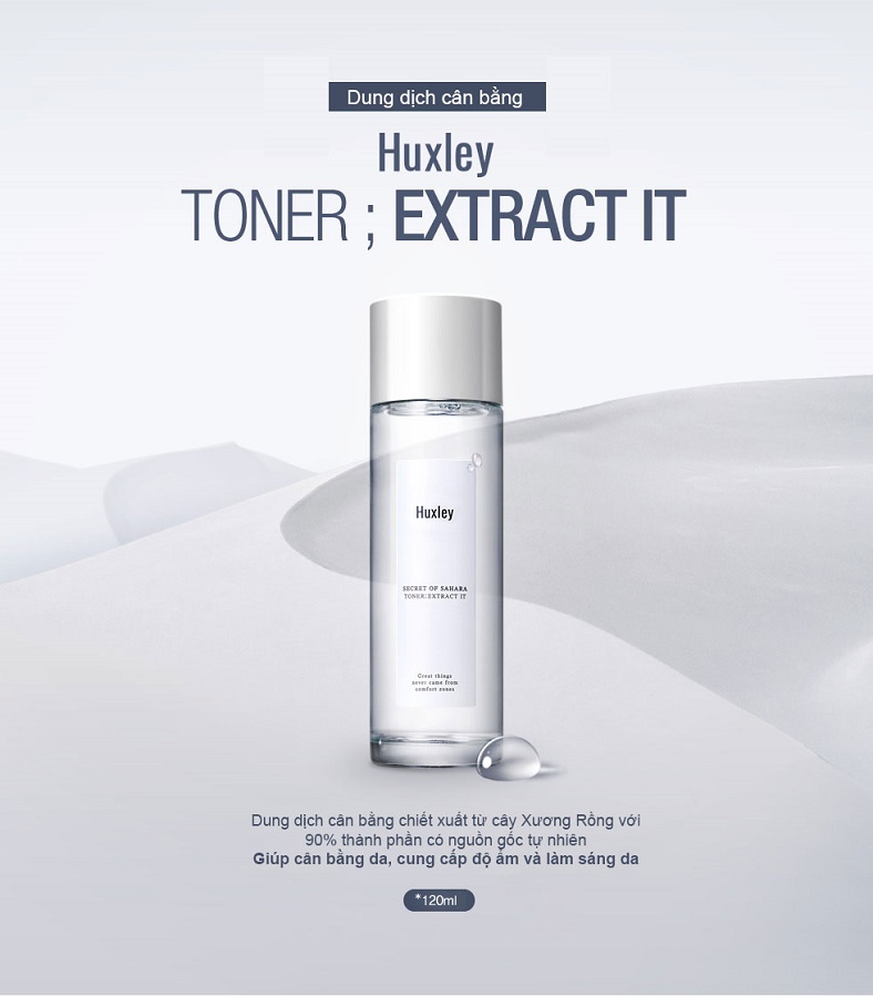 Combo Giúp Da Căng Bóng Từ Xương Rồng Huxley Secret Of Sahara (Toner 120ml+Kem Glow Awakening 50ml)