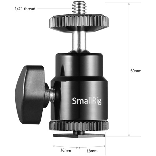 Phụ Kiện Quay SmallRig 1/4&quot; Camera Hot shoe Mount with Additional 1/4&quot; Screw (2pcs Pack)2059 - Hàng Nhập Khẩu