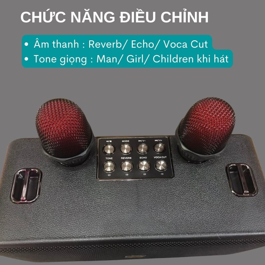 Loa Bluetooth Karaoke M101 - Loa di động xách tay mini chất liệu nhựa ABS cao cấp , tặng kèm micro không dây hát nhiều tone giọng thú vị