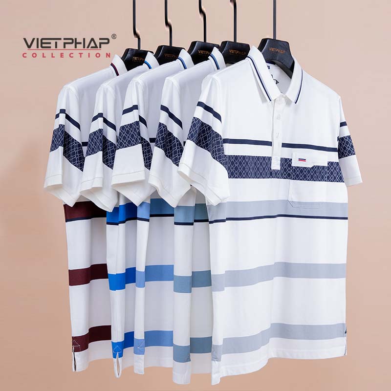 Áo Thun Polo Nam Trung Niên Tay Ngắn Cây Dù Có Túi Cao Cấp 1926 Việt Pháp