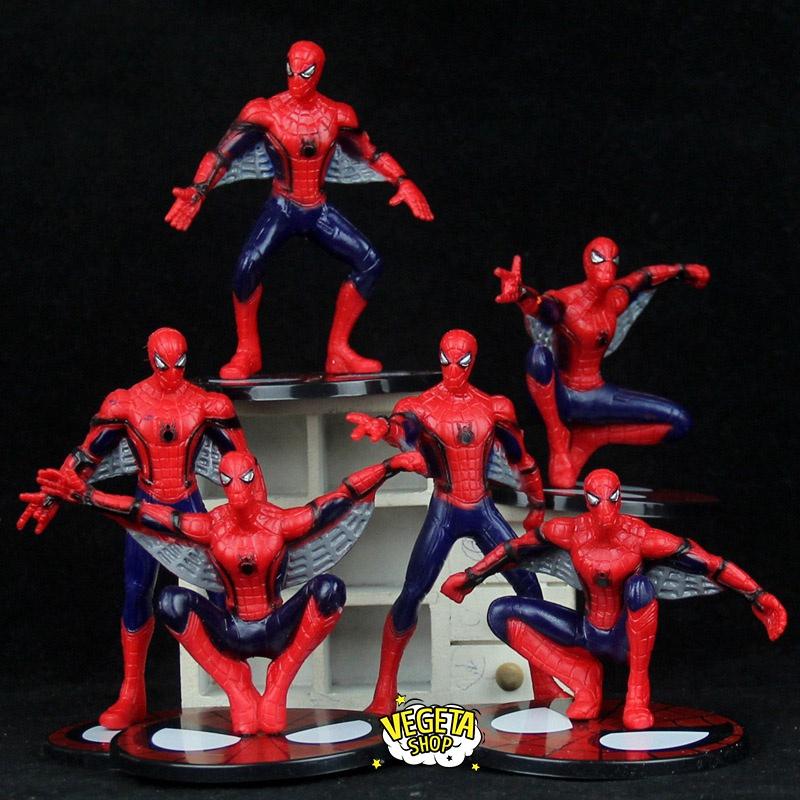 Mô hình Avengers - Marvel - DC - Trọn bộ 6 mô hình tư thế Spider Man - Người Nhện - Cao 7~12cm