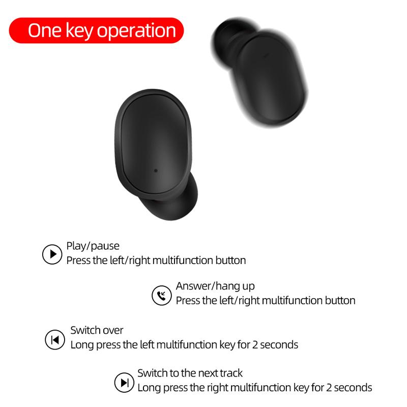 PJD A6S TWS Bluetooth 5.0 Tai Nghe Không Dây Tai Nghe Gamiing Tai Nghe Thể Thao Tai Nghe Nhét Tai Có Mic Dành Cho Xiaomi iPhone Samsung