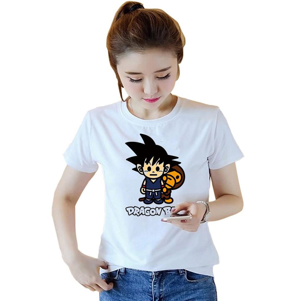 Áo thun nữ đẹp form rộng in hình dragon ball vải dày min