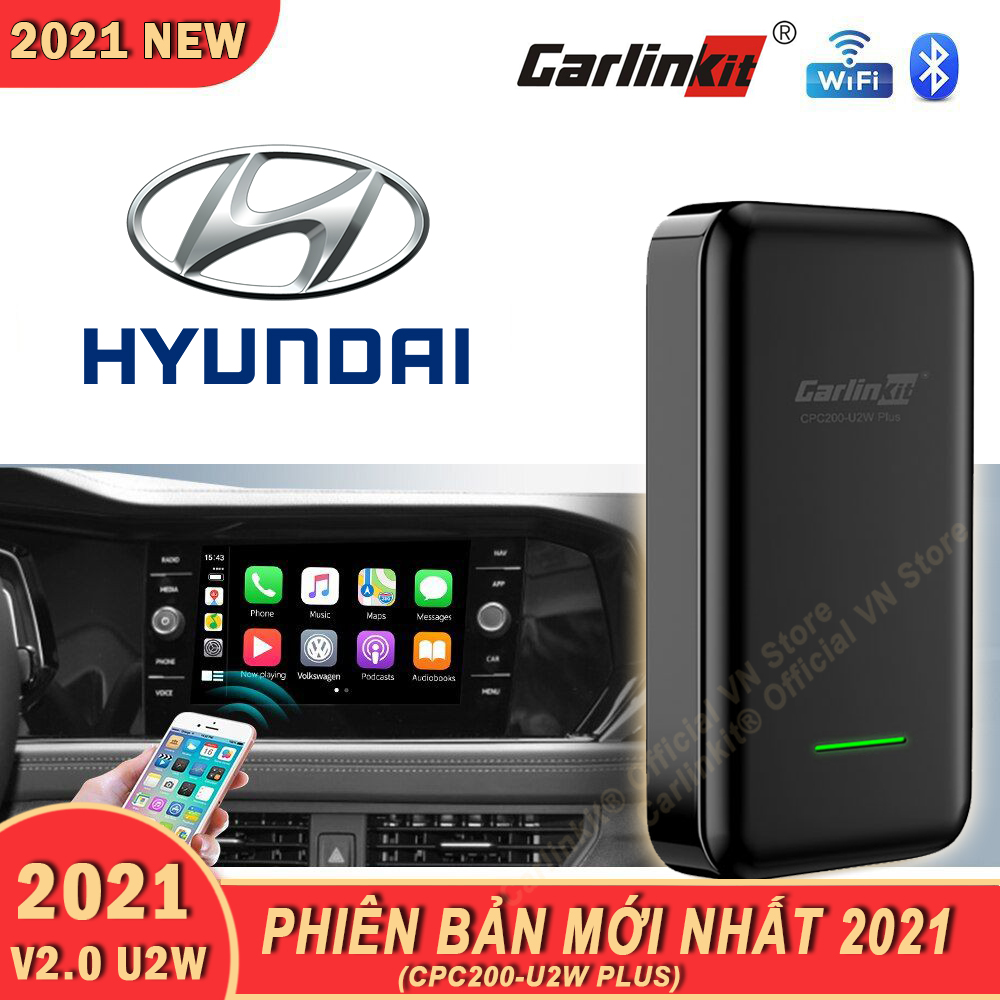 Carlinkit 2.0 U2W Plus 2021 - Apple Carplay không dây cho xe Hyundai màn hình nguyên bản.