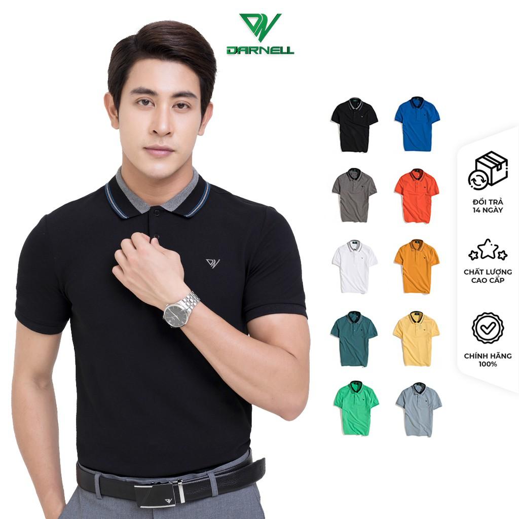 Áo thun polo nam 10 màu cao cấp họa tiết cổ viền chất cotton mềm mịn thấm hút mồ hôi chính hãng DARNELL DN02-10
