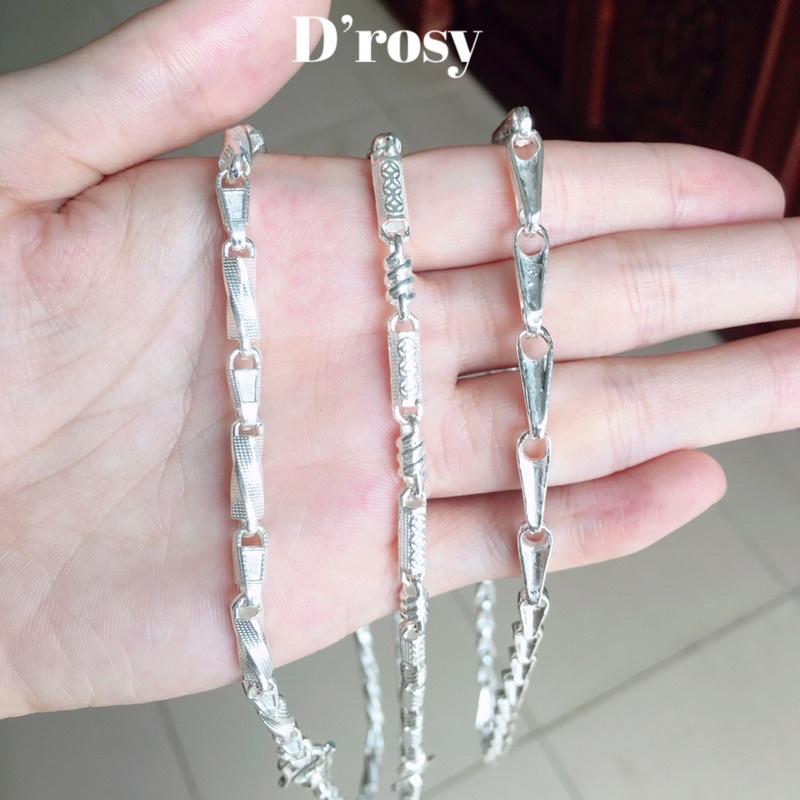 Dây chuyền bạc nam dạng khúc nhiều mẫu nặng 6,5-7,5 chỉ dài 42-44 cm chuẩn bạc ta nguyên chất