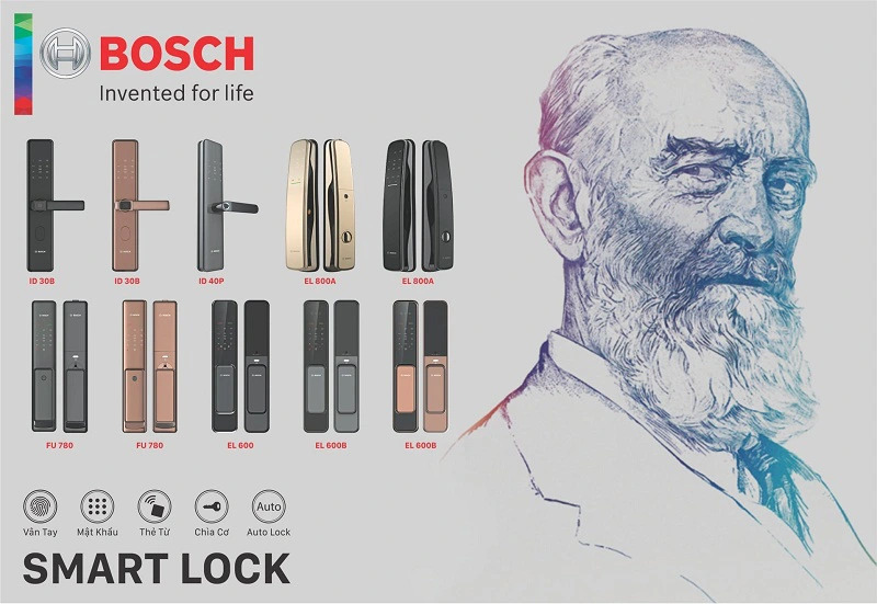 Khóa Cửa Vân Tay Điện Tử Bosch ID40B EU- Chính Hãng