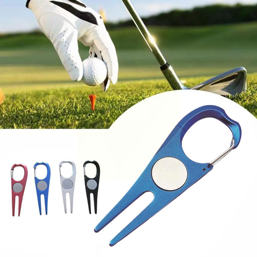 Sân Golf Dụng Cụ Sửa Chữa Thép Sân Golf Nĩa Sửa Chữa Sửa Chữa Bền Bóng Vị Trí Dụng Cụ Golf Bút Q7y7 Color: Black