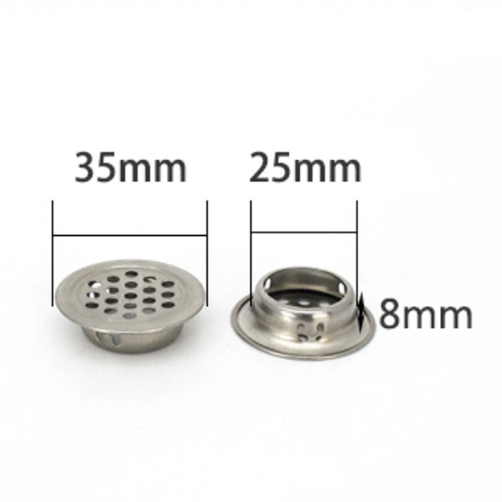 3X Stainless Steel Air Vent Louver Round Hole Air Vent Cover Louver 25mm