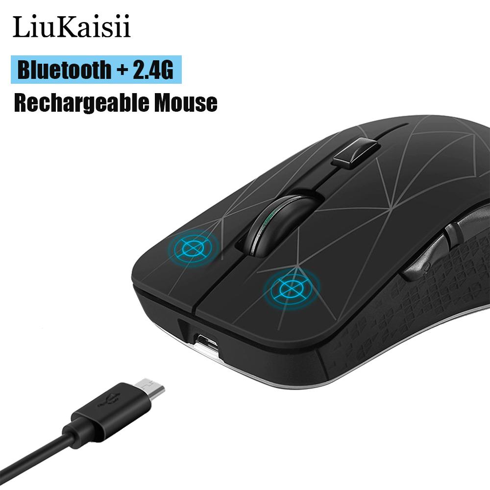Chuột Không Dây 2.4G Máy Tính Bluetooth 2 Trong 1 Chuột Chơi Game Backlit Hai Chế Độ 1600Dpi Sạc Không Dây Chuột Cho máy Tính Laptop