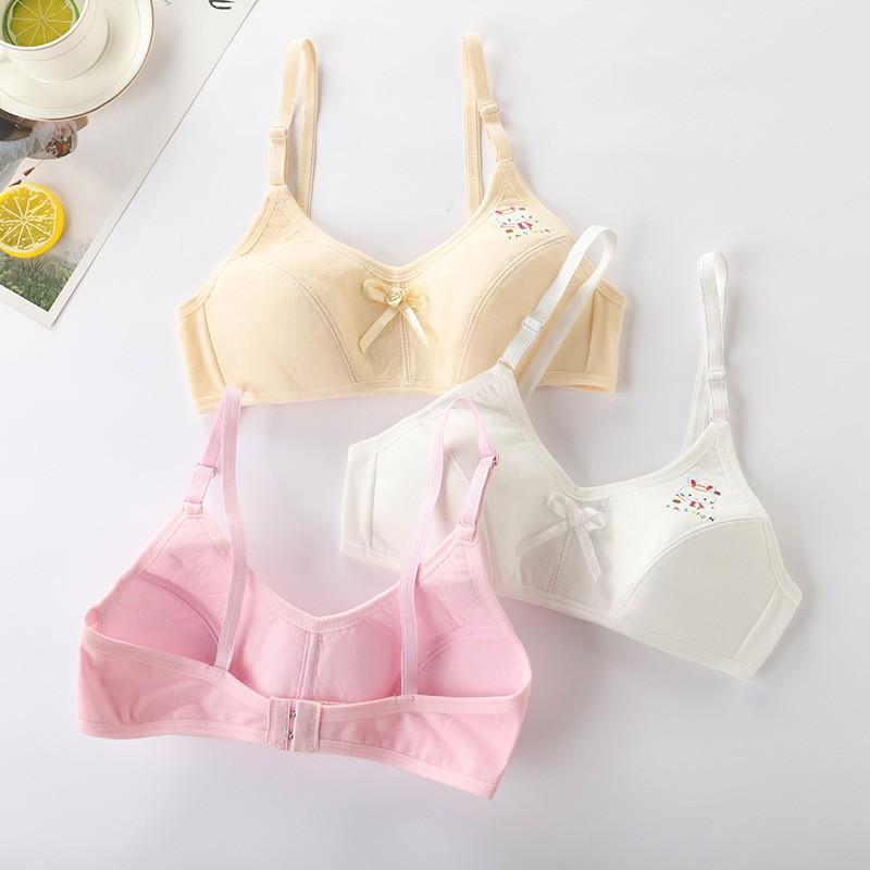 Áo ngực vải cotton không gọng không đệm mút cho tuổi teen mới lớn móc cài tùy chỉnh