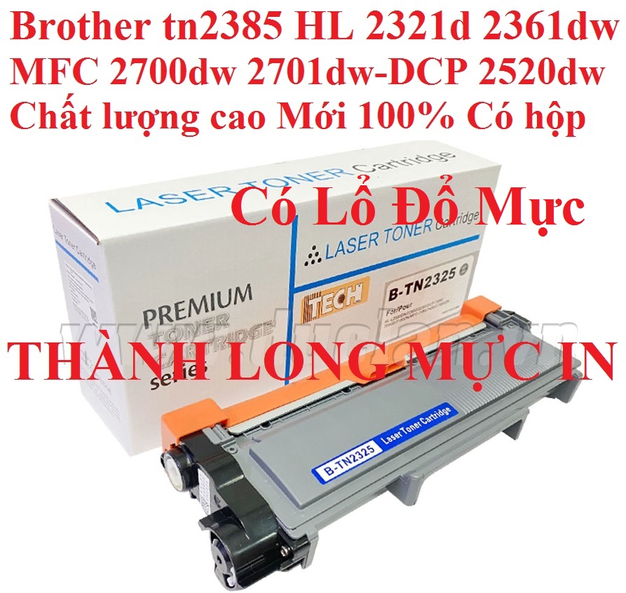 Hộp mực TN 2385 -CÓ LỔ ĐỔ MỰC- Mực in Brother HL-L2321D HL-2361DN HL-2366DW MFC-L2700dw MFC-L2701DW 2300D/2320D/L2340DW/L2360DW/L2380DW/L2321D/L2361DW DCP-L2520DW/L2540DW MFC-L2700DW -Chất lượng cao Mới 100%, Full hộp