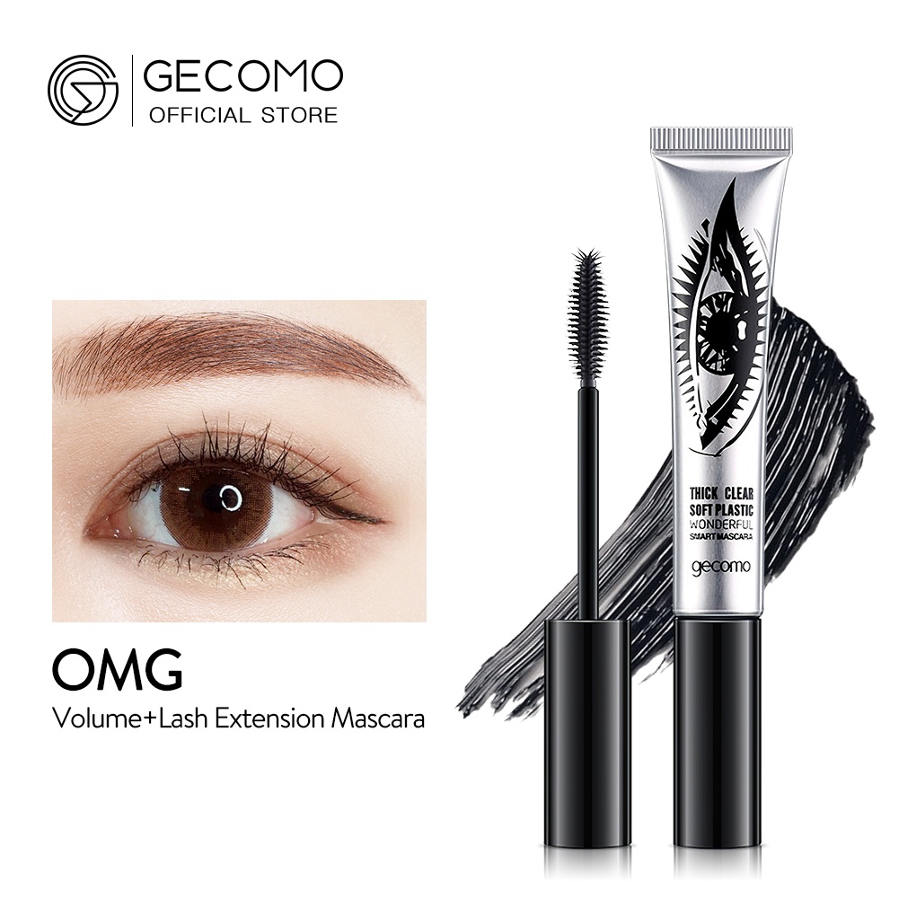 Mascara chống nước mảnh mai không lem đầu cọ Gecomo Thick Clear