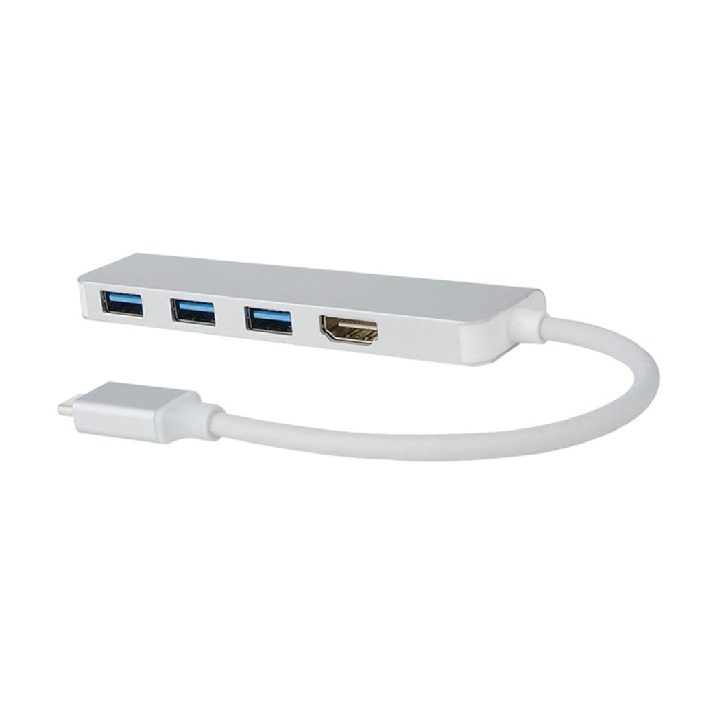 USB C Hub 4-in-1 Type C Hub, USB-C to 4k HDMI & 3 USB 3.0 Ports Adapter
