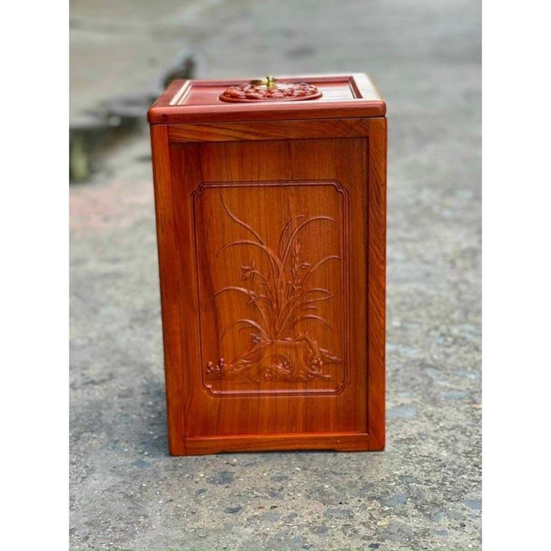 Thùng đựng rác gỗ hương cao cấp 25x40cm