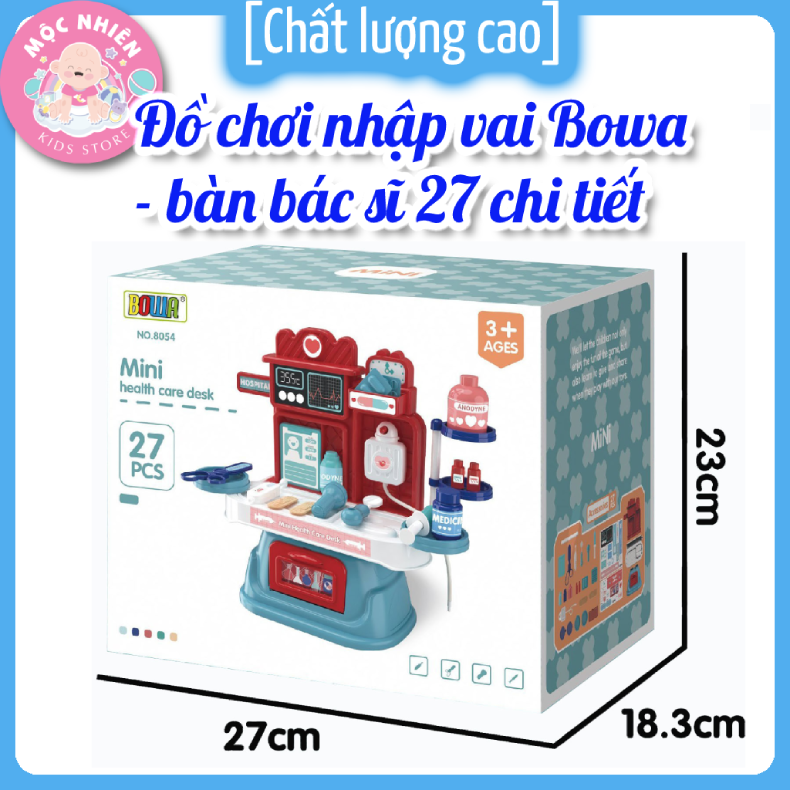 Đồ chơi nhập vai Bowa 8054 - Bàn bác sỹ 27 chi tiết