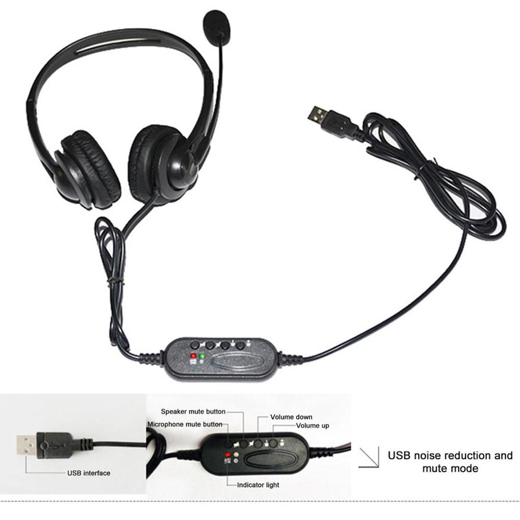 USB Tai Nghe Tai Nghe Máy Tính PC Tai Nghe Tai Nghe Có Micro Tiếng Ồn Headphon HIFI Stereo Âm Thanh Tai Nghe Chụp Tai Cho Game Thủ