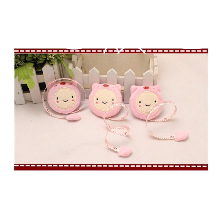 Thước cuộn mini nhỏ gọn 1,5m, Thước dây rút đo quần áo hình thú bông cute