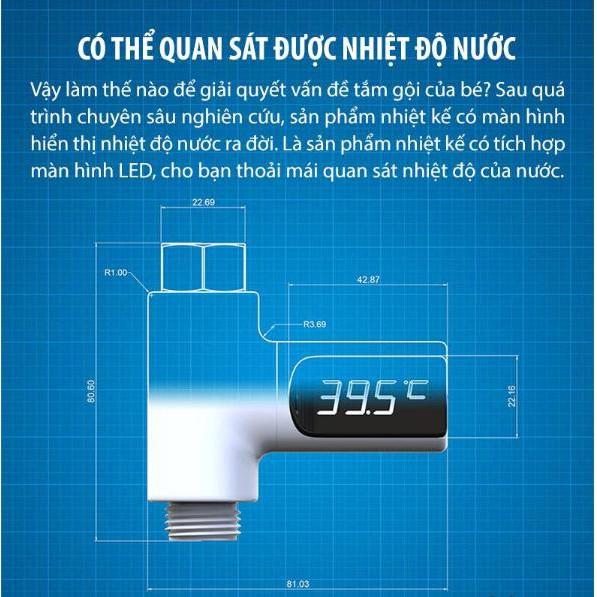 Nhiệt kế hiển thị nhiệt độ tại vòi LCD Shower Temperature