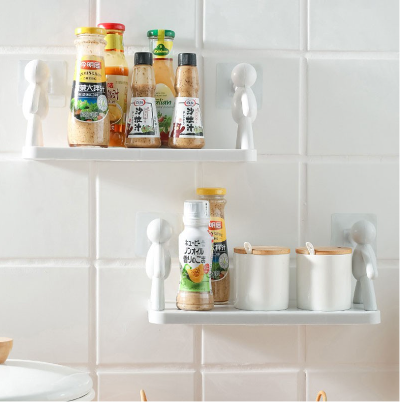 Kệ dán tường, treo tường nhà tắm để mỹ phẩm đồ dùng nhà bếp hình người độc đáo, Giá treo tường không cần khoan GD726-keNguoi