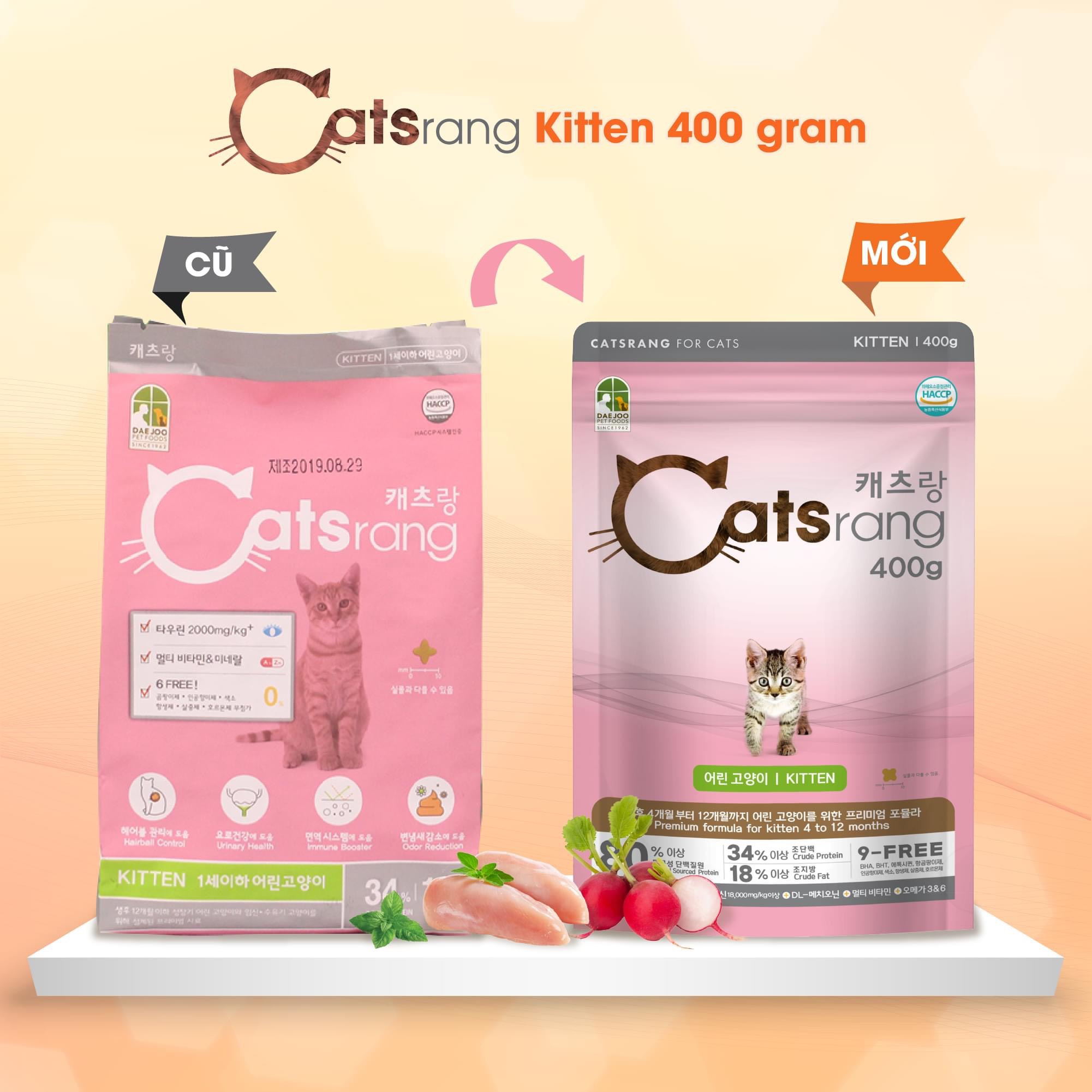 Thức ăn hạt cho mèo con Catsrang kitten