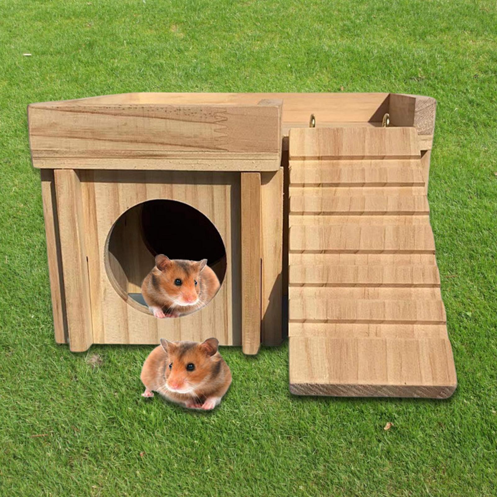 Wooden Hamster House Climbing Ladder Pet Playground for Small Animals Gerbil