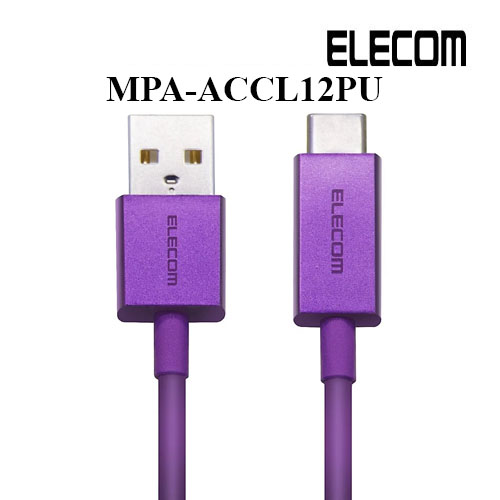 Dây cáp USB chuẩn C (A-C), 1.2m ELECOM MPA-ACCL12 - Hàng Chính Hãng