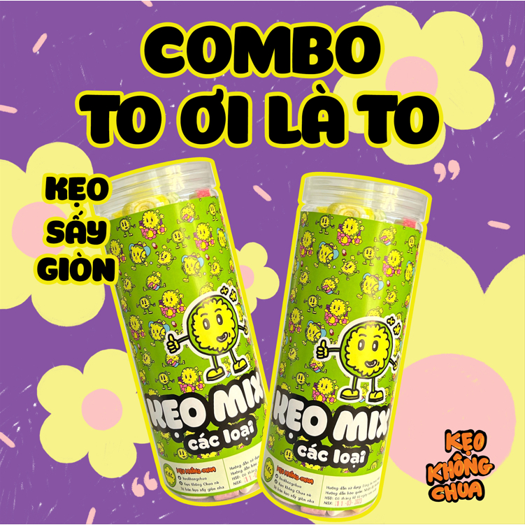 Combo TO ƠI LÀ TO - KẸO SẤY GIÒN KKC ăn siêu là nhất