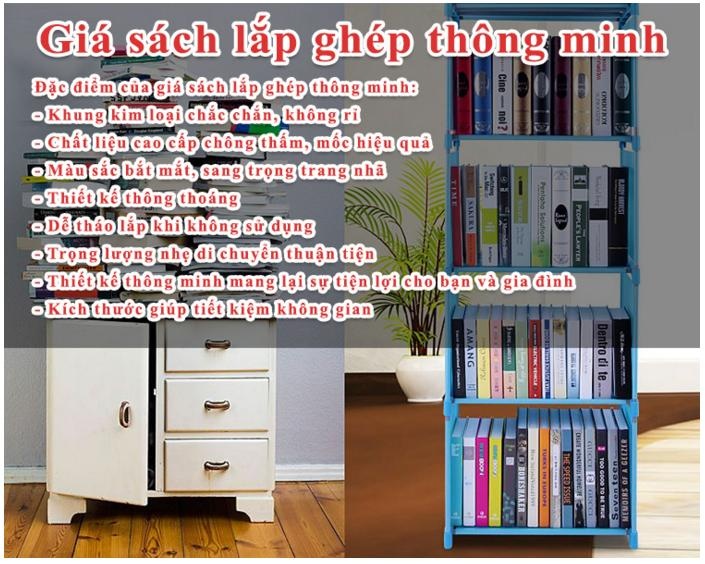 Kệ Để Sách - Tủ Sách Tháo Lắp Dễ Dàng, Gọn Gàng Nhà Cửa (Giao Màu Ngẫu Nhiên)