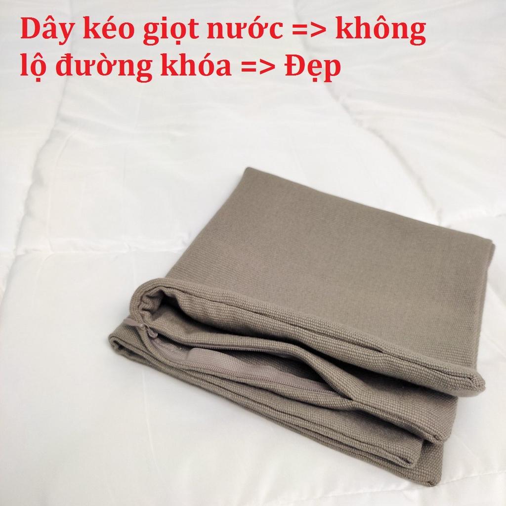 Vỏ gối tựa lưng trang trí 50x50cm màu xám