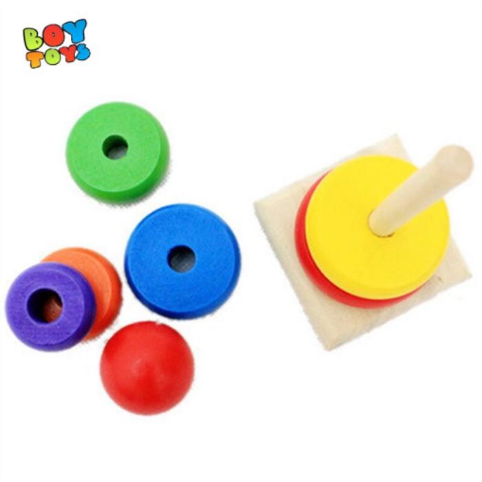 Đồ chơi tháp cầu vồng gỗ cho bé thỏa sức vui chơi
