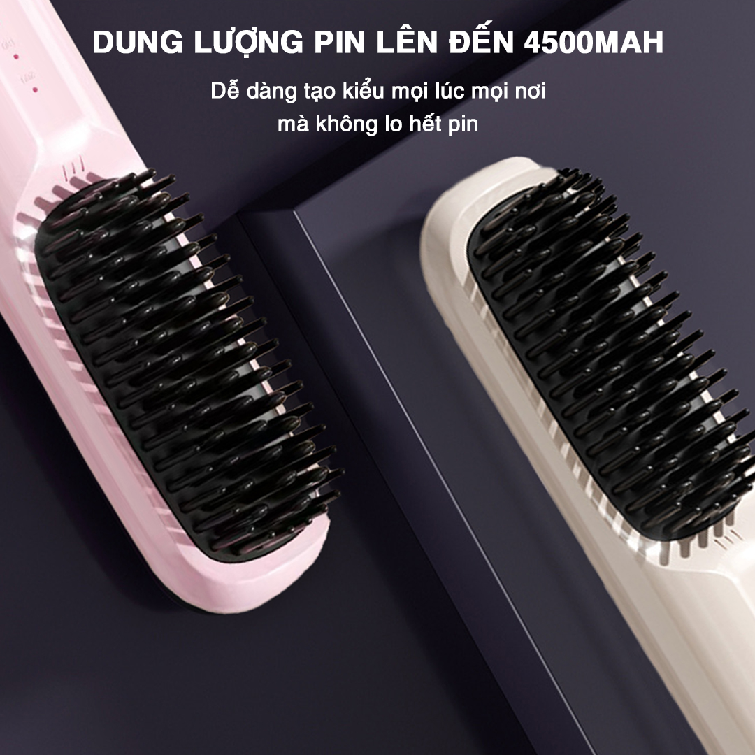 Lược Điện Tạo Kiểu Không Dây Vietnamrobovac S7 - Chăm Sóc Tóc Suôn Mượt - Hàng Chính Hãng