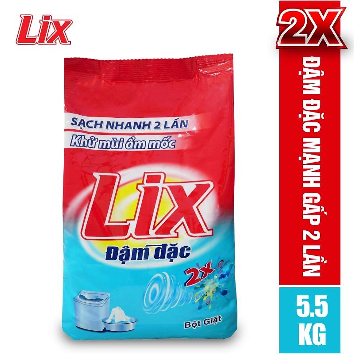 Bột giặt Lix Extra đậm đặc 5.5Kg ED557 - Tẩy sạch vết bẩn cực mạnh