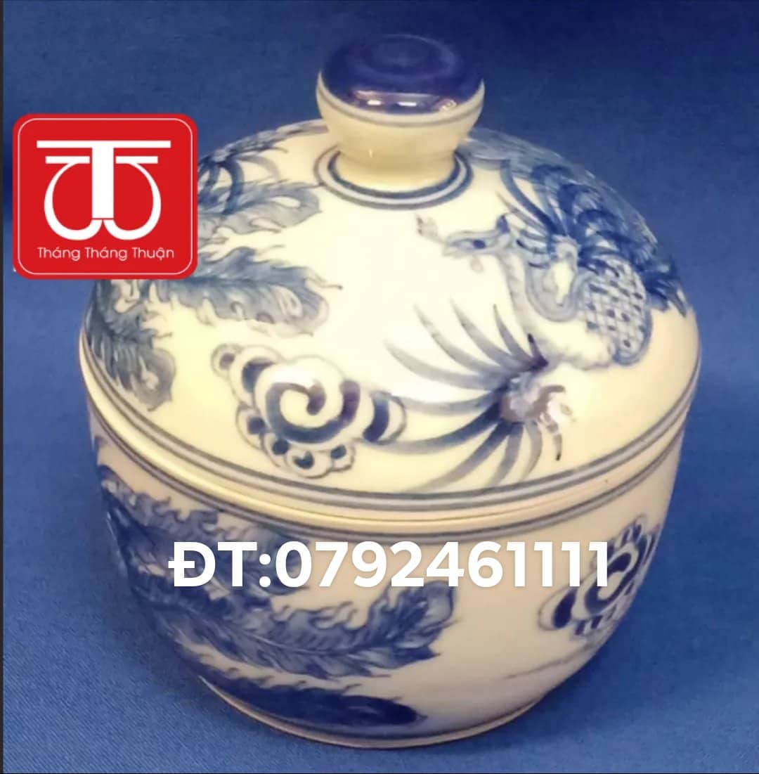BÁT NƯỚC VẼ PHƯƠNG ĐK 9CM CAO 10CM