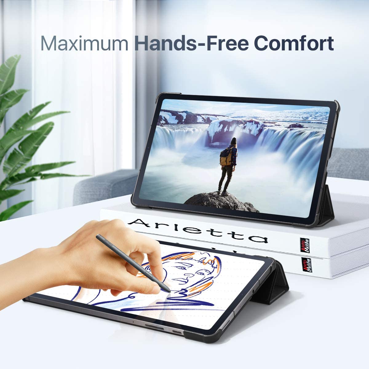 Case Bao da chống sốc cho Samsung Galaxy Tab S6 10.5 inch hiệu HOTCASE trang bị khe đặt bút mặt lưng thiết kế siêu mỏng hỗ trợ Smartsleep, gập nhiều tư thế, tản nhiệt tốt - Hàng nhập khẩu