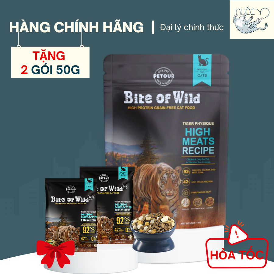 Hạt cho mèo Bite Of Wild - Petour Singapore - Túi seal 1kg