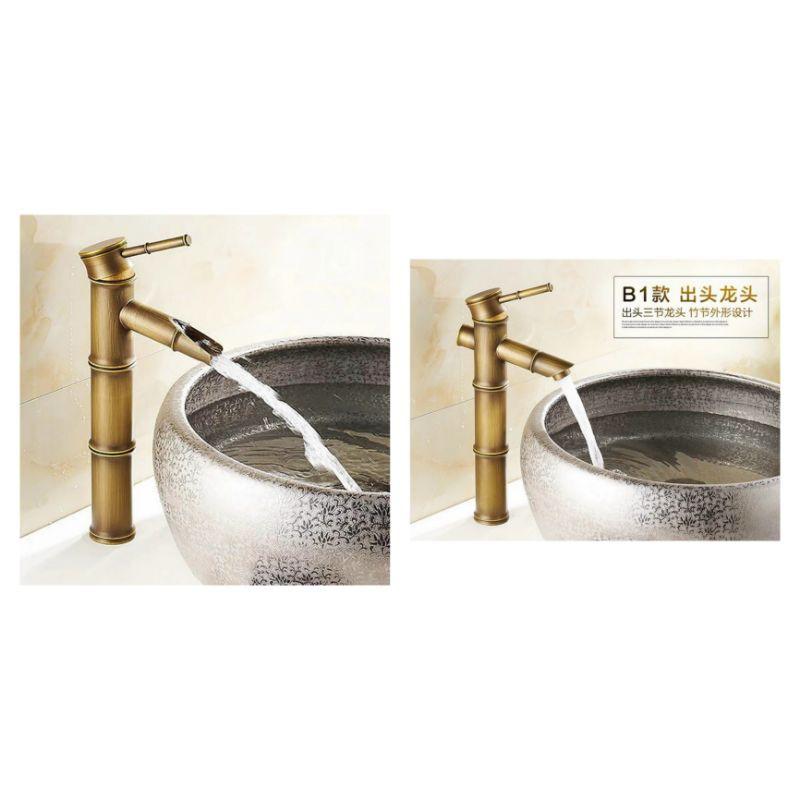 Vòi lavabo nóng lạnh Cây Trúc cổ điển và hiện đại