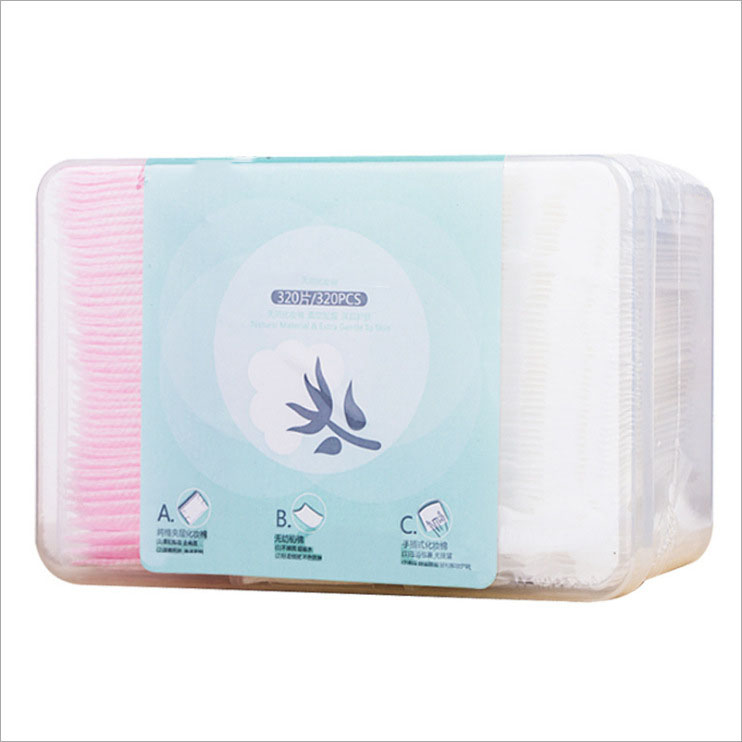 Hộp 320 Bông Tẩy Trang Nature Dày 3 Lớp 100% Cotton Mềm Mịn