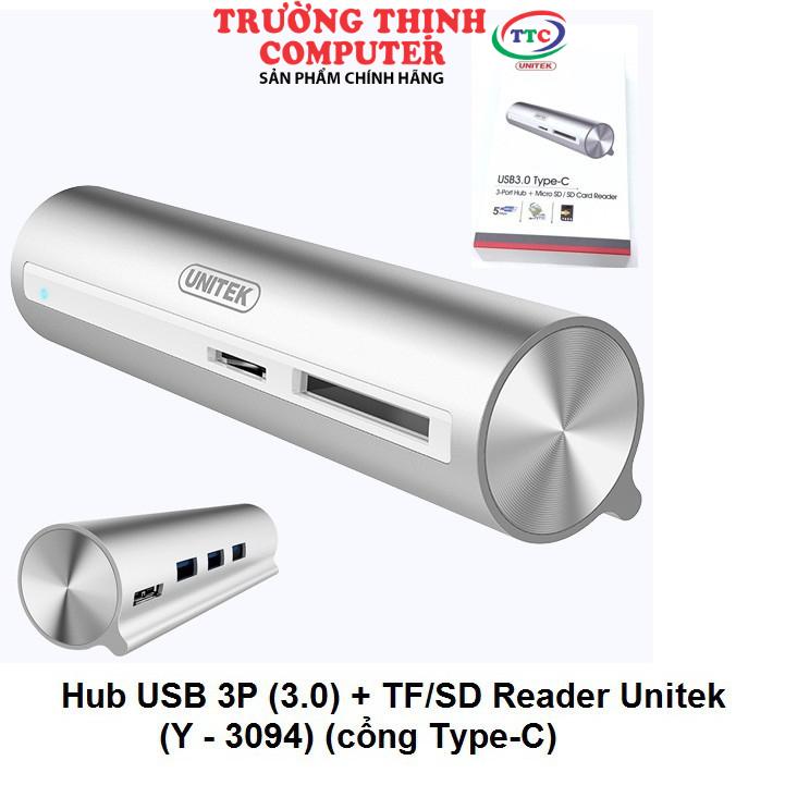 hub / Bộ chia 3 Port (3.0) + TF/SD Reader Unitek (Y-3094) Cổng Type-C - HÀNG CHÍNH HÃNG