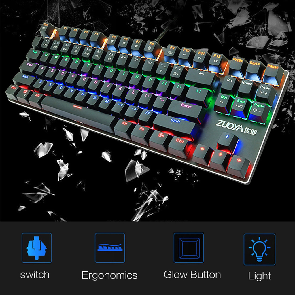 Combo Bộ Bàn Phím Chuột Gaming Và Tai Nghe Chụp Tai Máy Tính Chơi Game Bàn Phím Cơ X51 Led RGB + Chuột V6 + Tai Nghe Q9 - Hàng Chính Hãng