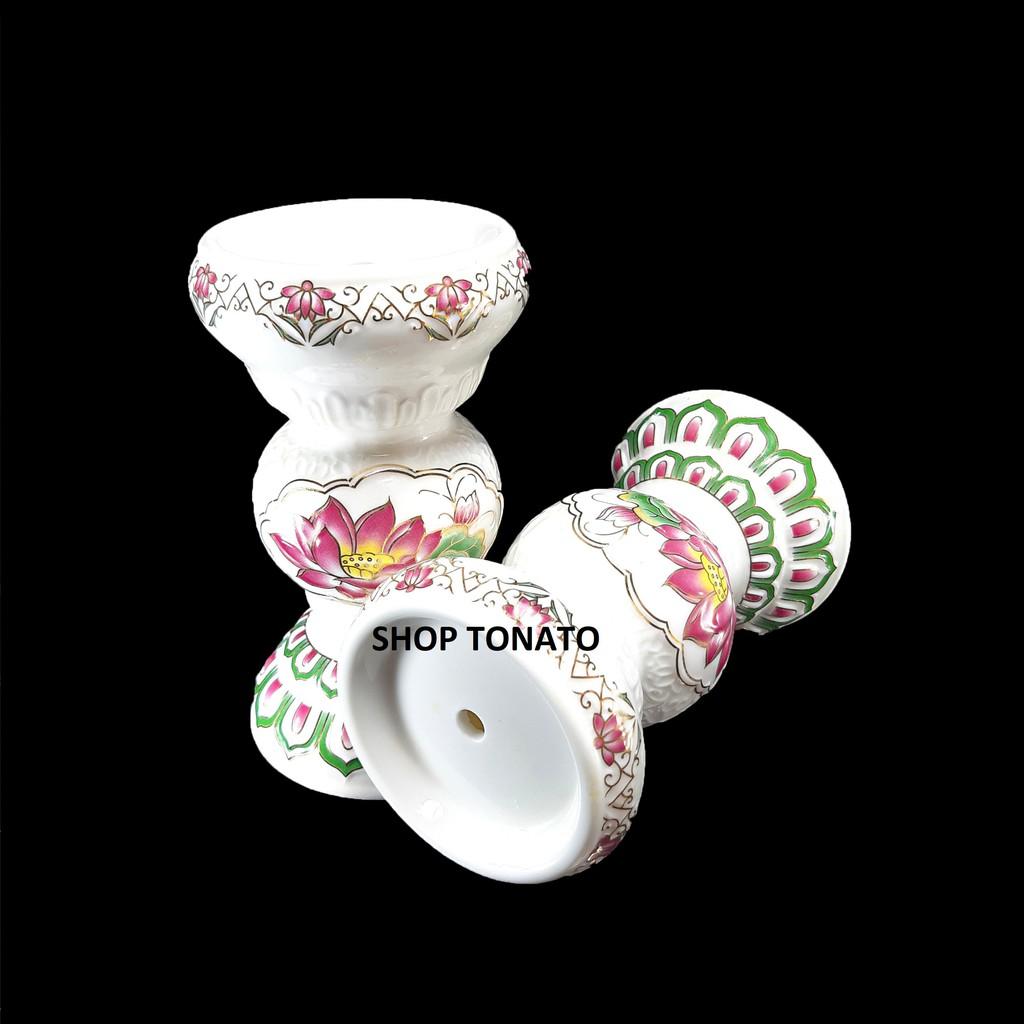 CHUNG ĐÈN CẦY SỨ SEN TÍM 163