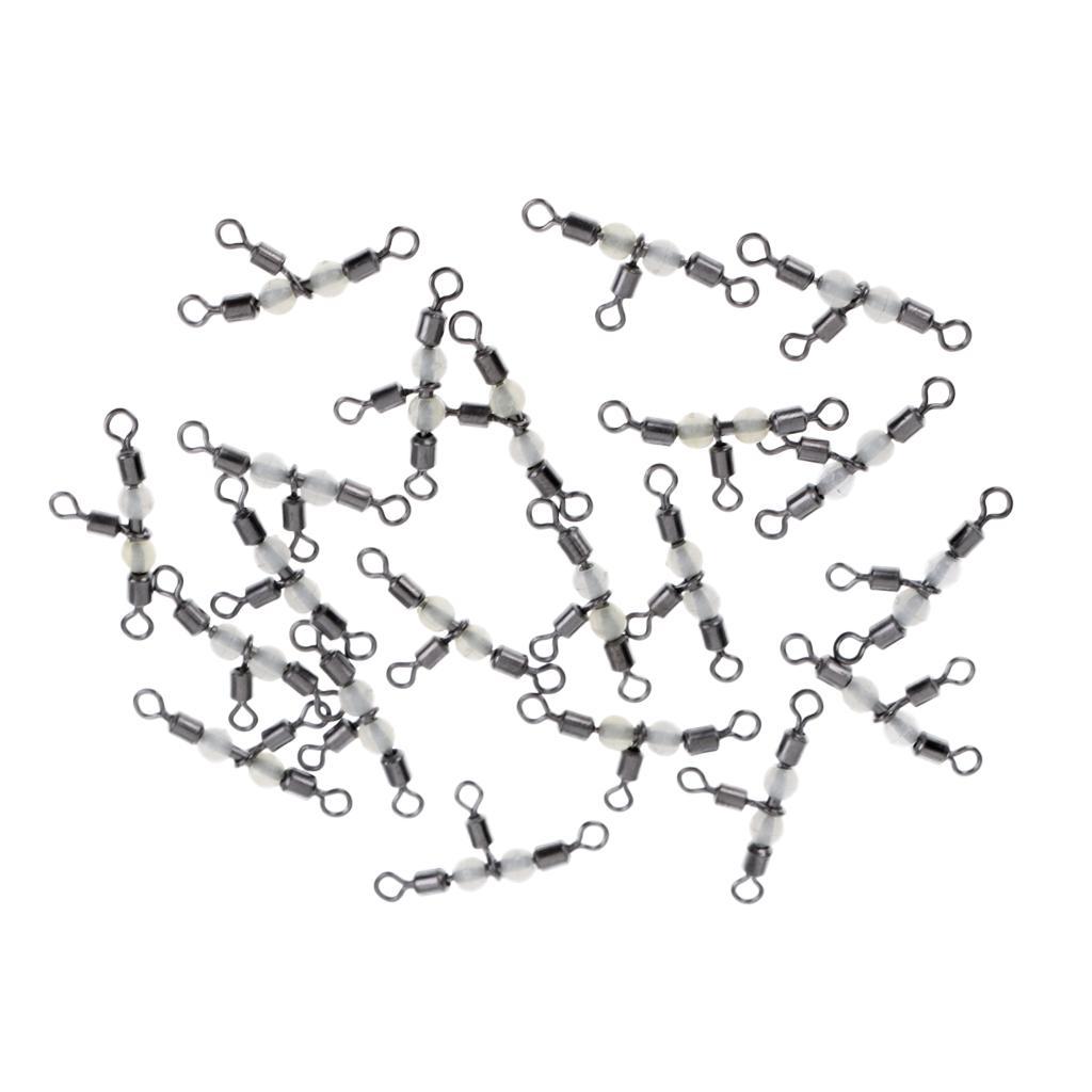 20 Pieces Fishing Three Way Swivel Connector 3 way T-Turn Triple Stainless Steel Fishing Barrel Swivel Tackle Accessories