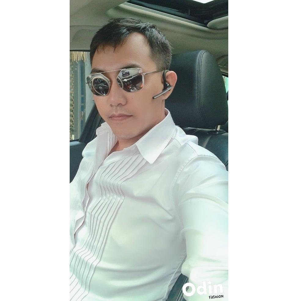 Áo sơ mi nam trắng xếp li Hàn Quốc, áo sơ mi nam trắng dài tay cổ bẻ ODIN SM03 chất mềm mịn, chống nhăn, thoáng mát
