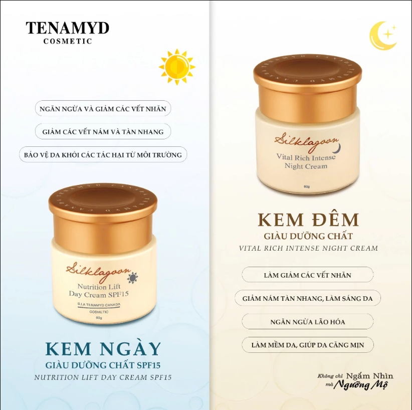 Kem dưỡng chống lão hóa da giàu dưỡng chất TENAMYD Silk Lagoon Day &amp; Night Cream 60g