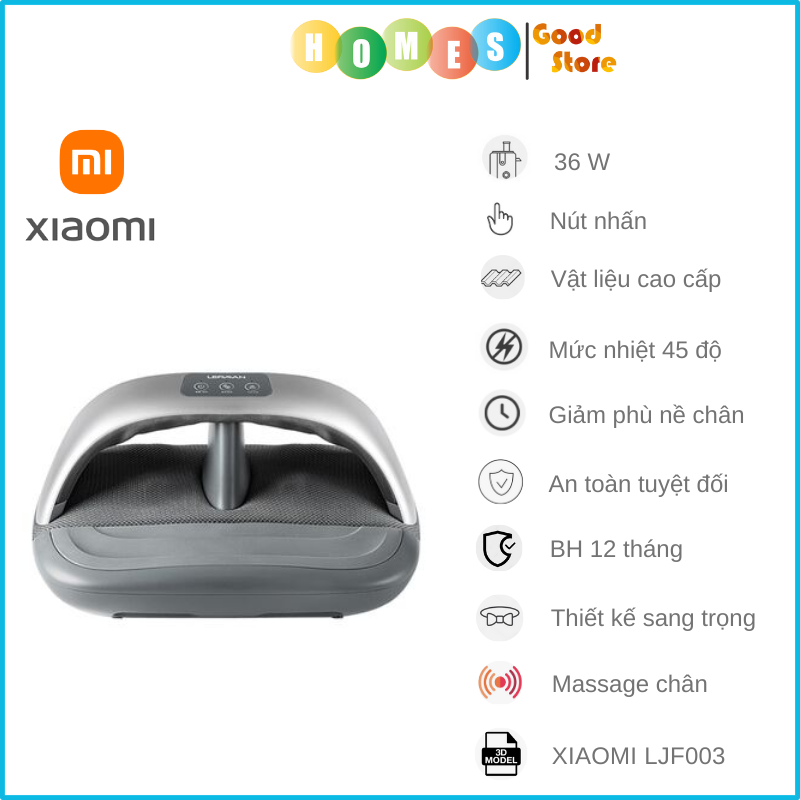 Máy Massage Chân XIAOMI Đa Năng LERAVAN LJF003 Làm Lưu Thông Mạch Máu, Sưởi Ấm Giảm Phù Nề Công Suất 36W - Hàng Chính Hãng