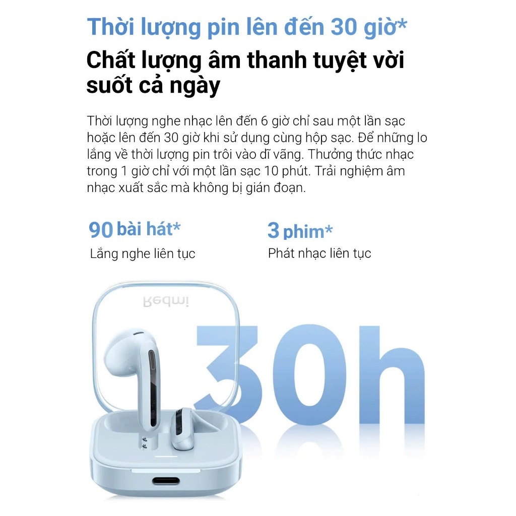 Tai Nghe Bluetooth Xiaomi Redmi Buds 6 Active - Hàng Chính Hãng