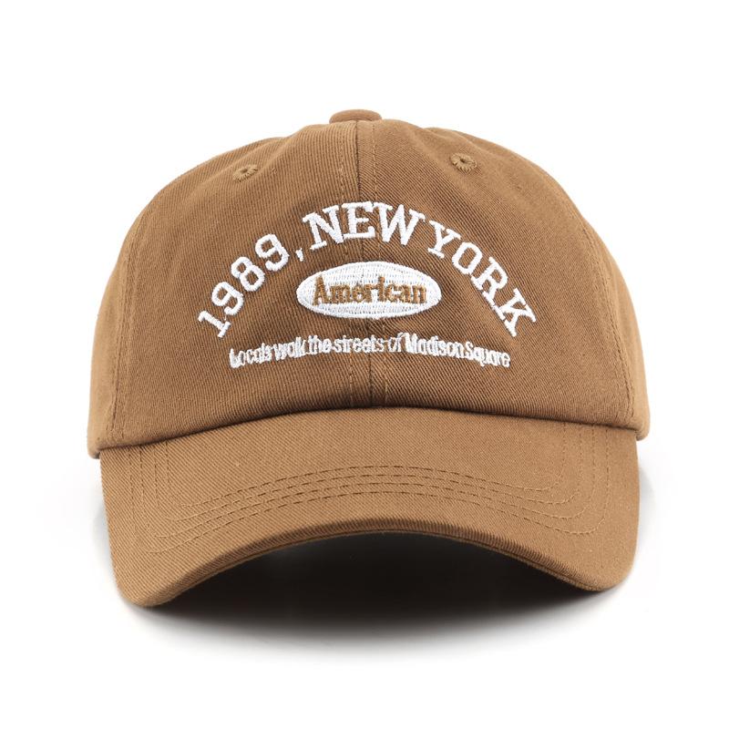 Thêu năm 1989 Mũ bóng chày New York đã rửa mũ bông cho nam giới điều chỉnh mũ bóng chày mũ bóng chày Color: B black Size: 56-60CM